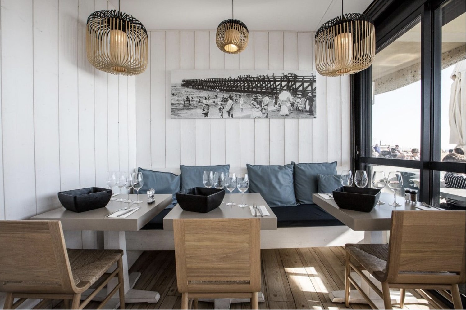 Restaurant plage Capbreton ambiance vintage